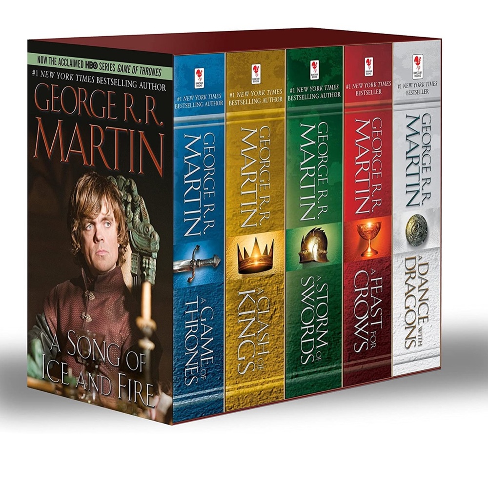 HBO’s Game of Thrones—a boxed set featuring the first five novels! 📚